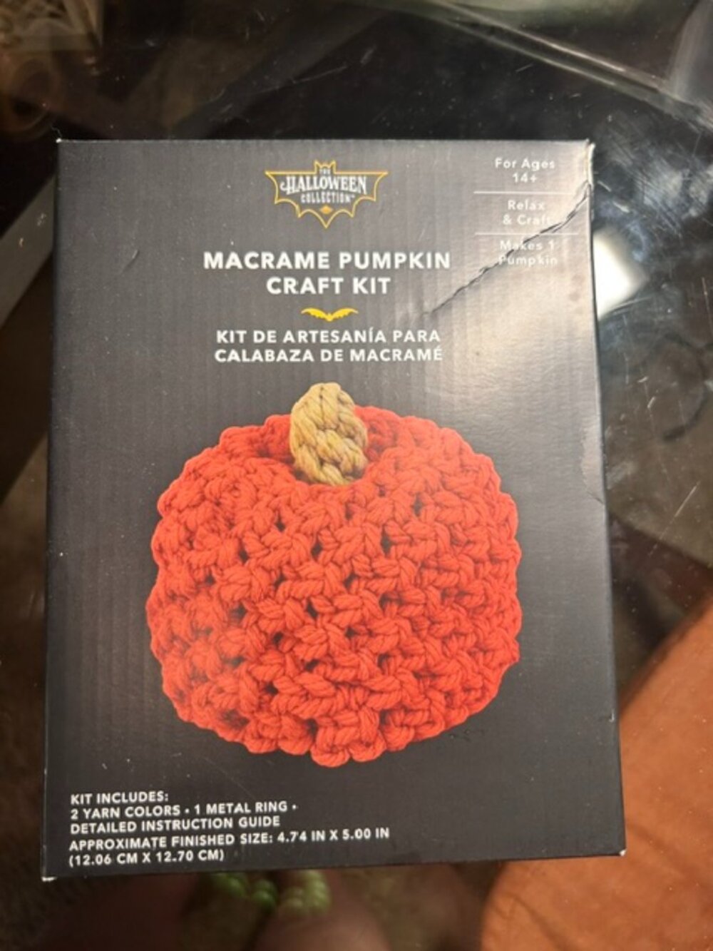 DIY Macramé Pumpkin Craft Kit | Halloween Decor | New in Box | Fall Craft |